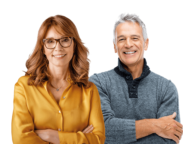 Man with grey pullover smiling